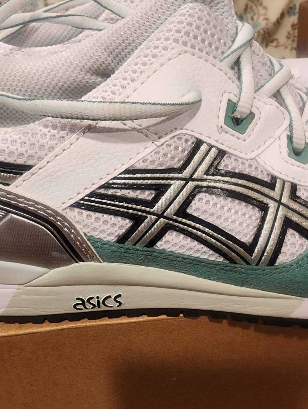 Asics White & Teal Athletic Sneakers - Picture 6 of 6
